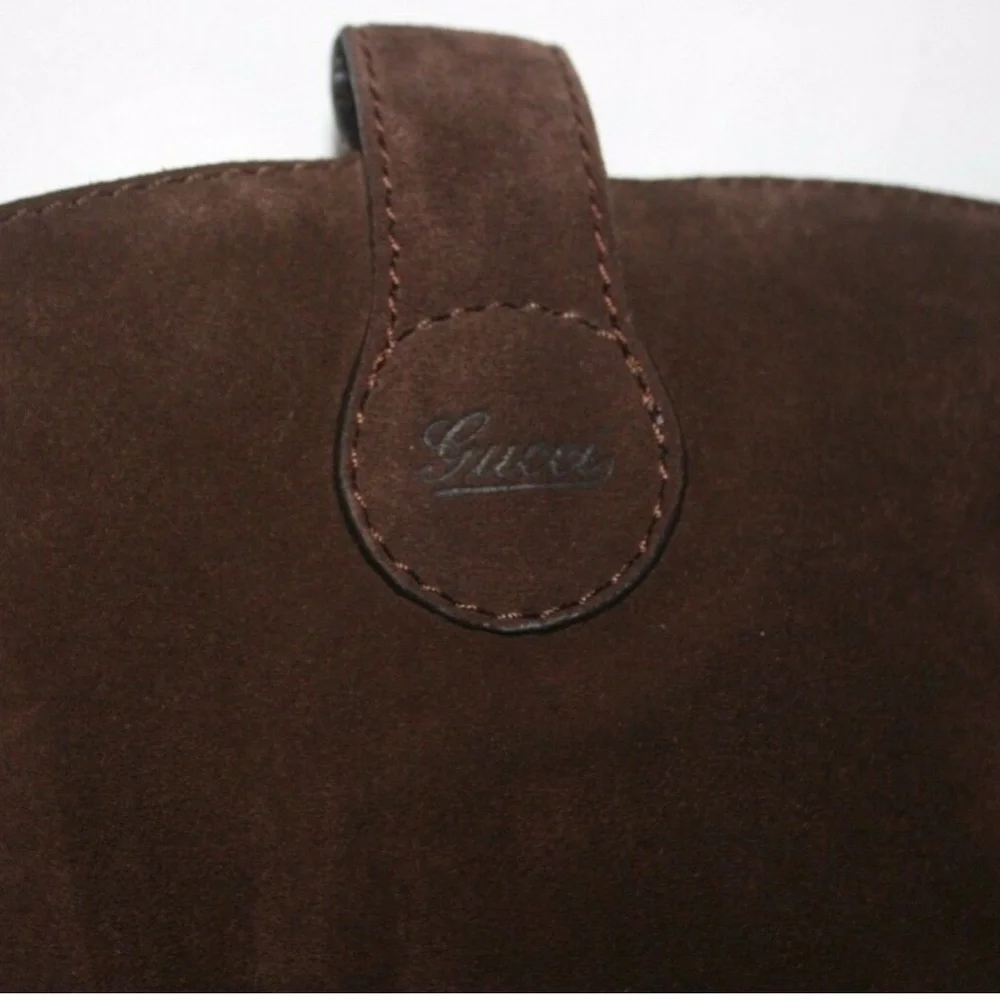 NIB Gucci Women's Suede Knee High Heeled Boots - Picture 8 of 8
